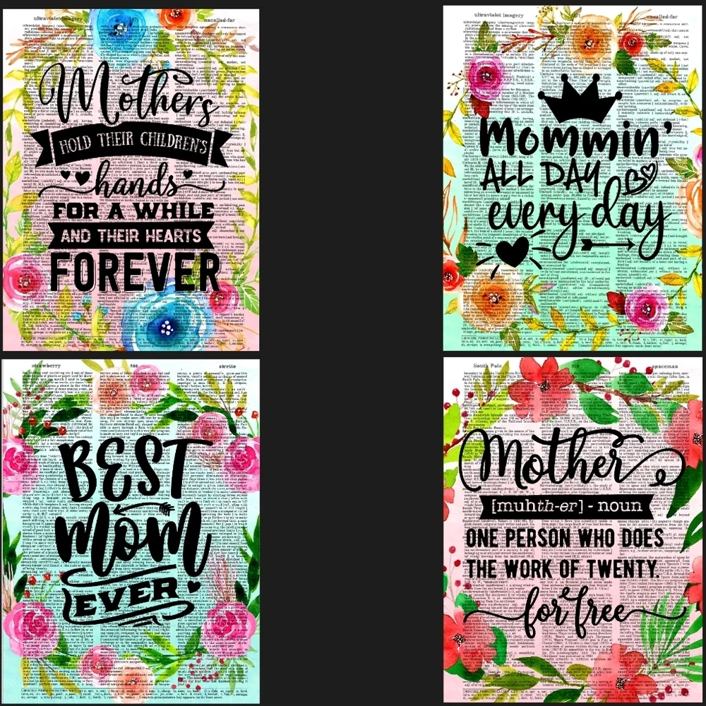 Mother's Day Dictionary Art Print Bundle Pack